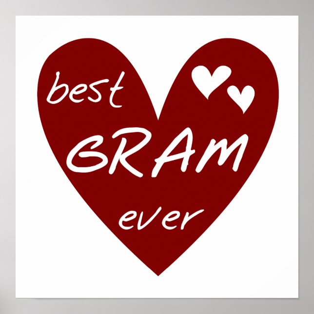 Rotes Herz-beste Gramm-überhaupt T-Shirts und Poster (Vorne)