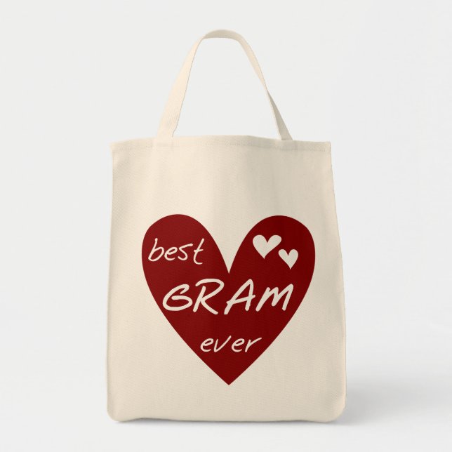 Rotes Herz-beste Gramm-überhaupt T-Shirts und Tragetasche (Vorne)