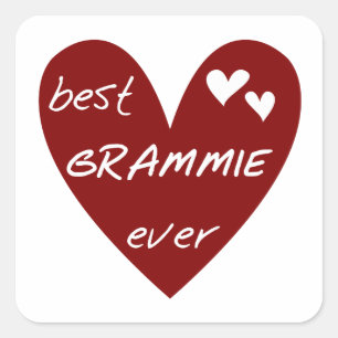 Rotes Herz beste Grammie überhaupt T - Shirts und Quadratischer Aufkleber