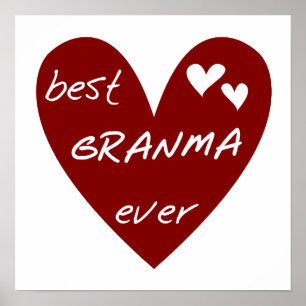 Rotes Herz beste Granma überhaupt T-Shirts und Ges Poster