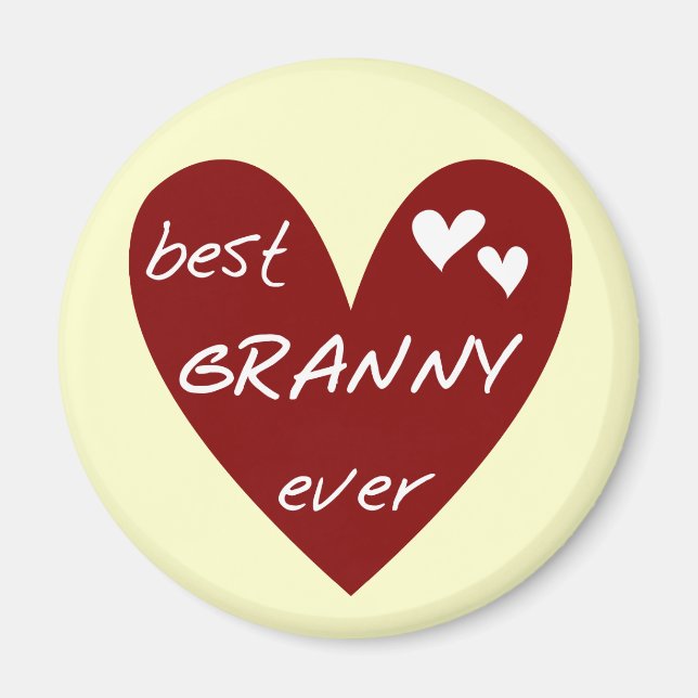 Rotes Herz Beste Granny Ever Hemden und Geschenke Magnet (Vorne)