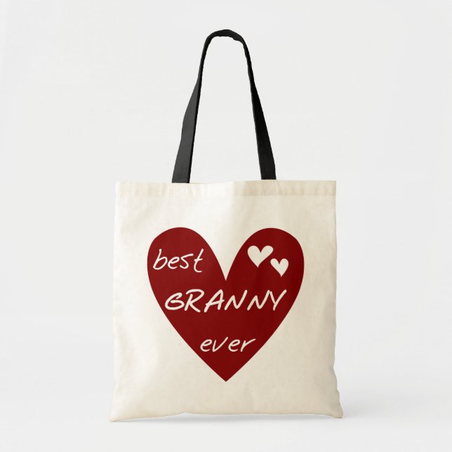 Rotes Herz Beste Granny Ever Hemden und Geschenke Tragetasche (Vorne)