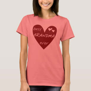 Rotes Herz-beste Großmutter-überhaupt T - Shirts