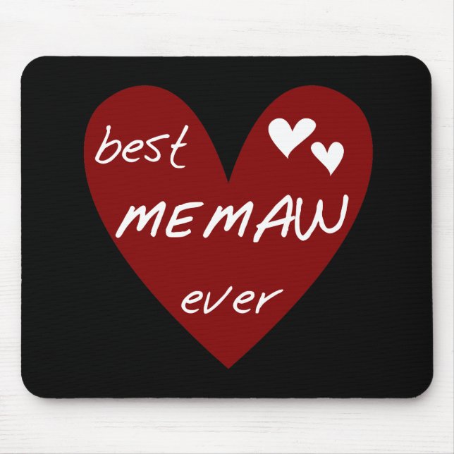 Rotes Herz beste Memaw überhaupt T-Shirts und Gesc Mousepad (Vorne)