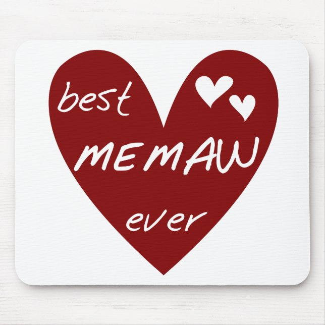 Rotes Herz beste Memaw überhaupt T-Shirts und Gesc Mousepad (Vorne)