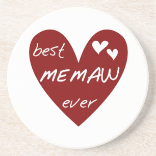 Rotes Herz beste Memaw überhaupt T-Shirts und Getränkeuntersetzer