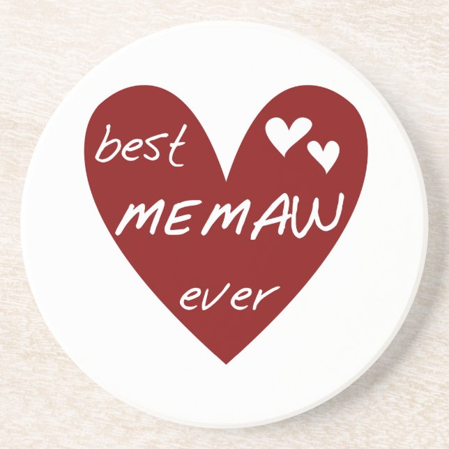 Rotes Herz beste Memaw überhaupt T-Shirts und Getränkeuntersetzer (Vorne)