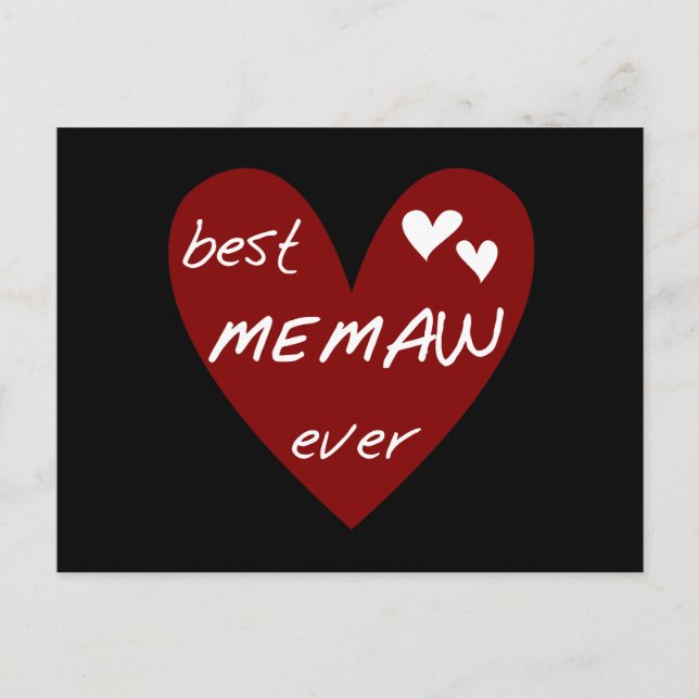 Rotes Herz beste Memaw überhaupt T-Shirts und Postkarte (Vorderseite)