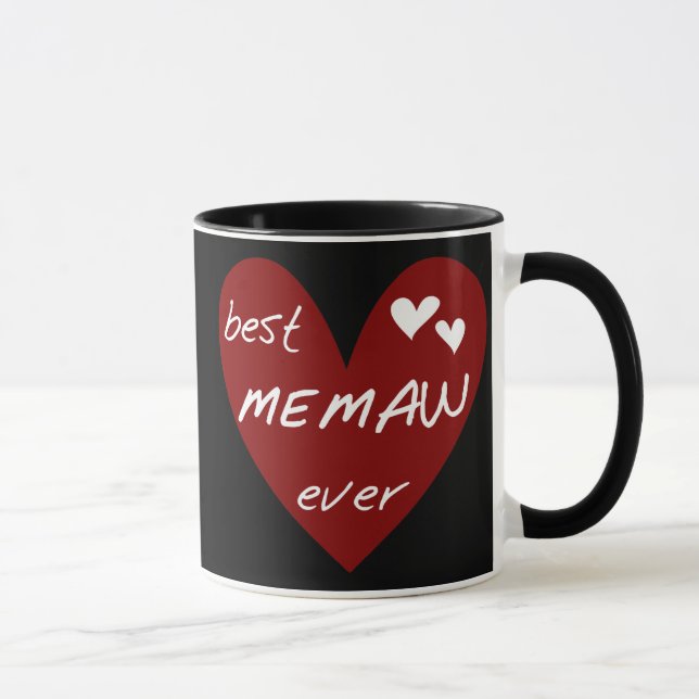 Rotes Herz beste Memaw überhaupt T - Shirts und Tasse (Rechts)