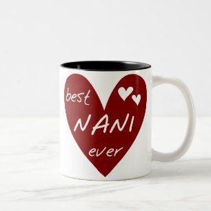 Rotes-Herz-Beste-Nani-aller-Zeiten-T-Shirts und Ge Zweifarbige Tasse