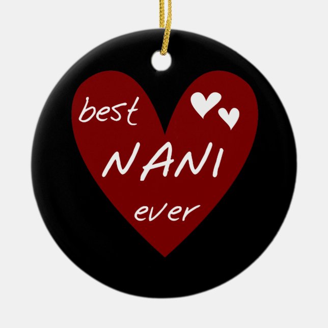Rotes Herz beste Nani überhaupt T - Shirts und Keramik Ornament (Vorne)