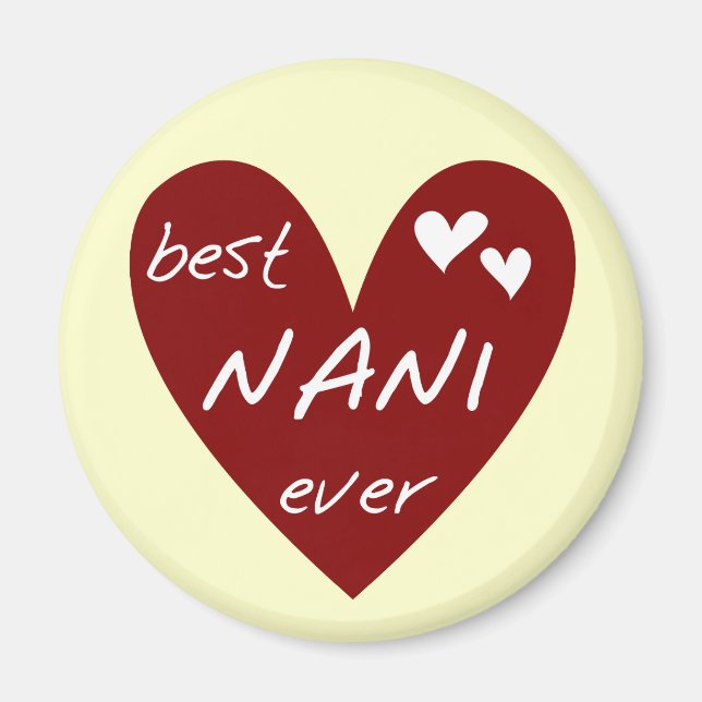 Rotes Herz beste Nani überhaupt T - Shirts und Magnet (Vorne)