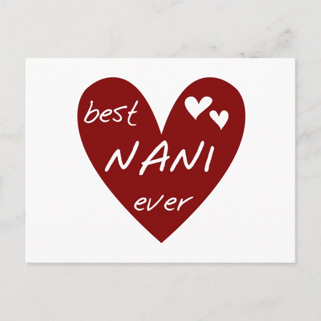 Rotes Herz beste Nani überhaupt T - Shirts und Postkarte (Vorderseite)