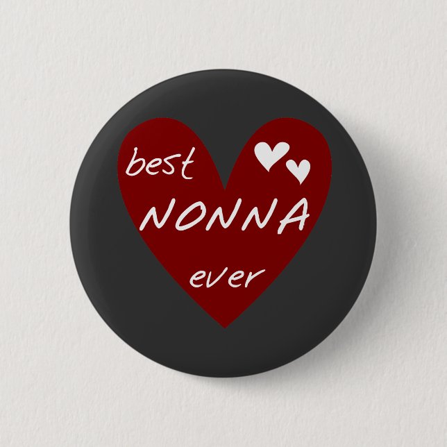 Rotes Herz beste Nonna überhaupt T - Button (Vorderseite)