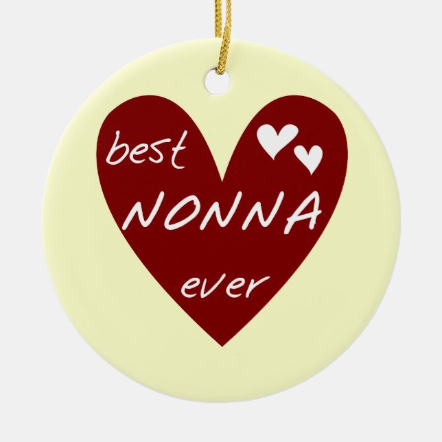 Rotes Herz beste Nonna überhaupt T - Keramikornament (Vorne)
