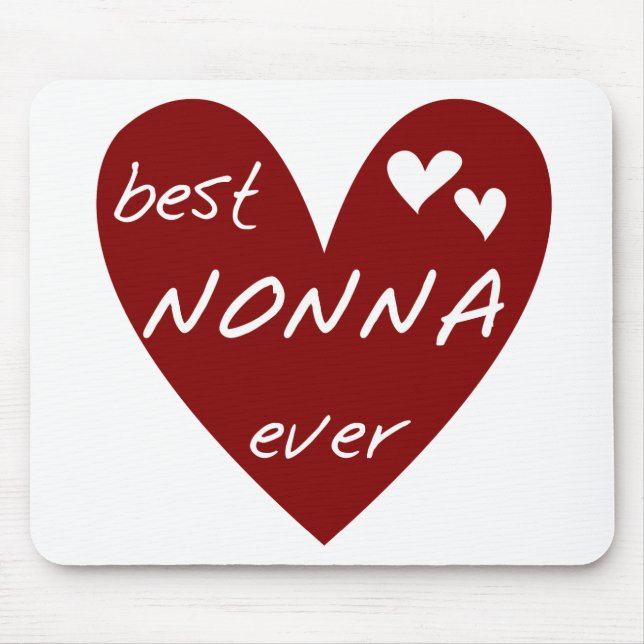 Rotes Herz beste Nonna überhaupt T-Shirts Geschenk Mousepad (Vorne)