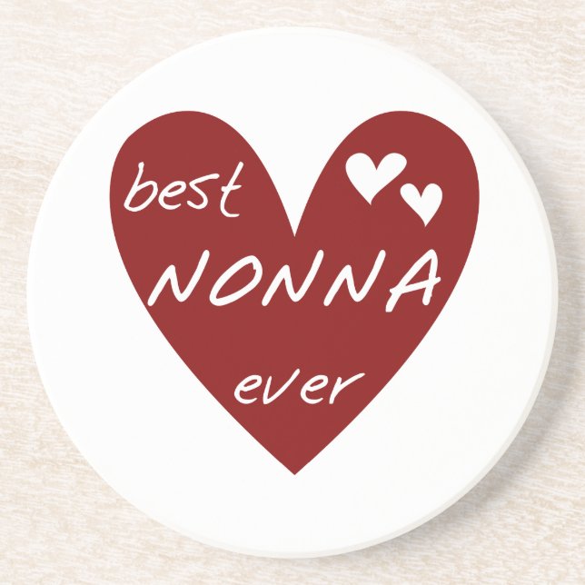 Rotes Herz beste Nonna überhaupt T-Shirts Geschenk Untersetzer (Vorne)