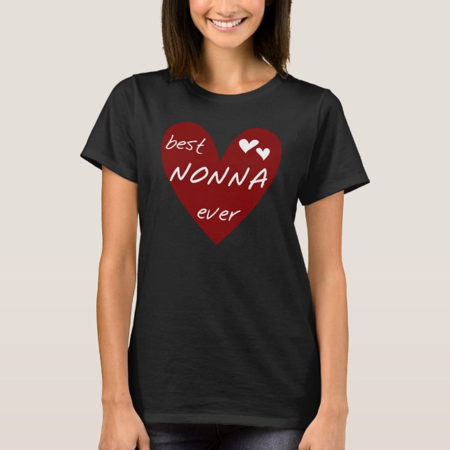 Rotes Herz beste Nonna überhaupt T - T-Shirt (Vorderseite)