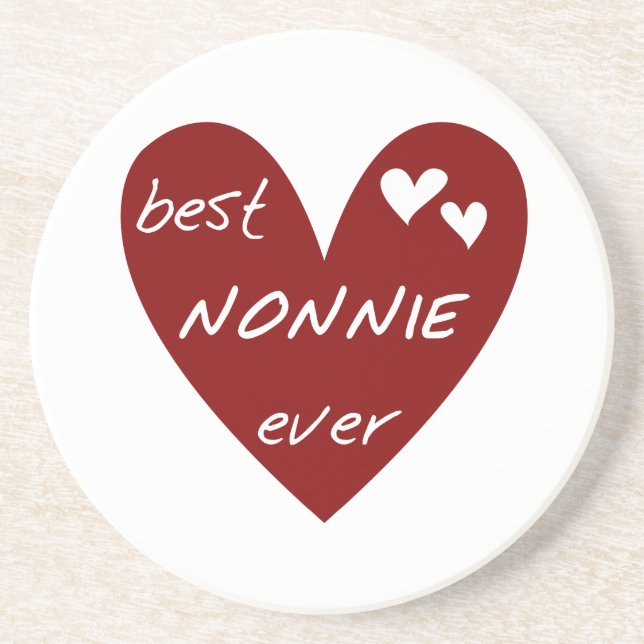 Rotes Herz beste Nonnie überhaupt T-Shirts und Ges Getränkeuntersetzer (Vorne)
