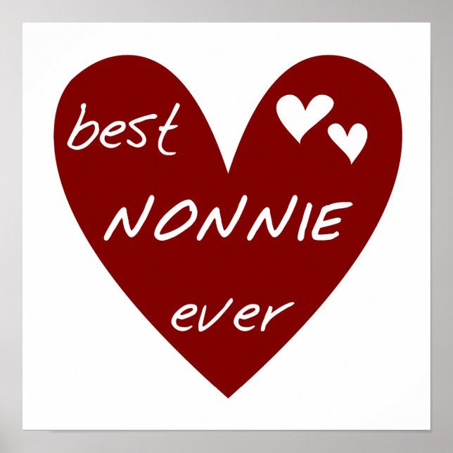 Rotes Herz beste Nonnie überhaupt T-Shirts und Ges Poster (Vorne)