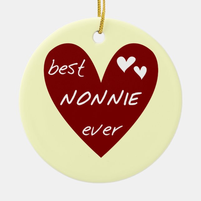 Rotes Herz beste Nonnie überhaupt T - Shirts und Keramikornament (Vorne)