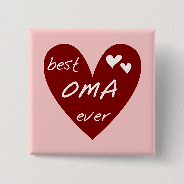 Rotes Herz beste Oma überhaupt T - Shirts und Button (Vorderseite)