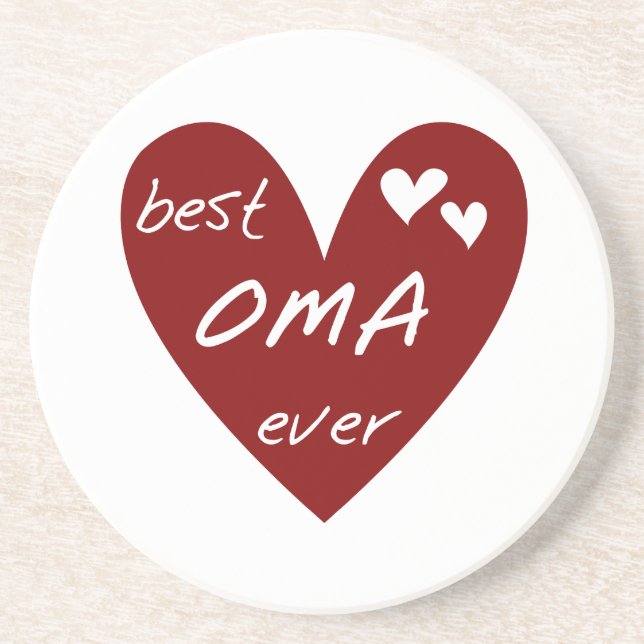 Rotes Herz beste Oma überhaupt T-Shirts und Gesche Getränkeuntersetzer (Vorne)