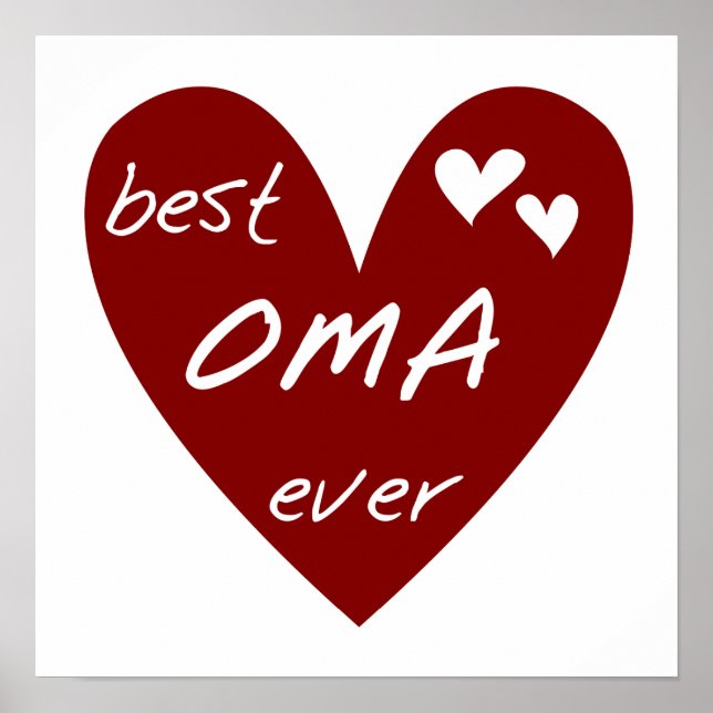 Rotes Herz beste Oma überhaupt T-Shirts und Gesche Poster (Vorne)