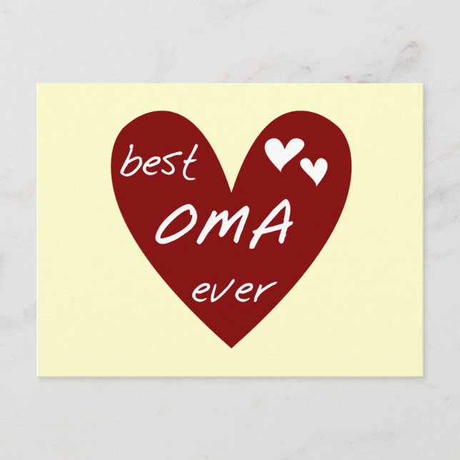 Rotes Herz beste Oma überhaupt T - Shirts und Postkarte (Vorderseite)