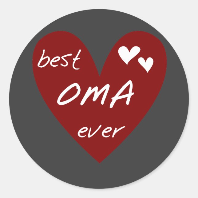 Rotes Herz beste Oma überhaupt T - Shirts und Runder Aufkleber (Vorderseite)