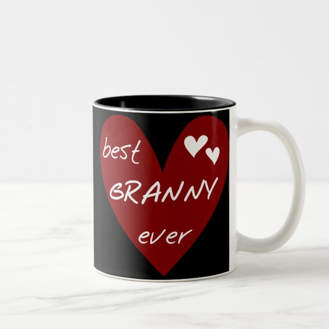 Rotes Herz-beste Oma-überhaupt T-Shirts und Zweifarbige Tasse (Rechts)