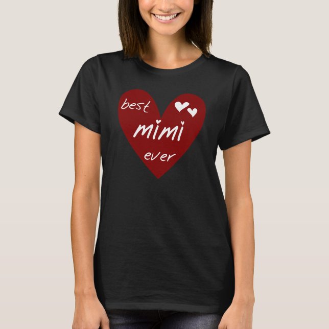 Rotes Herz-beste überhaupt T-Shirts Mimi und (Vorderseite)