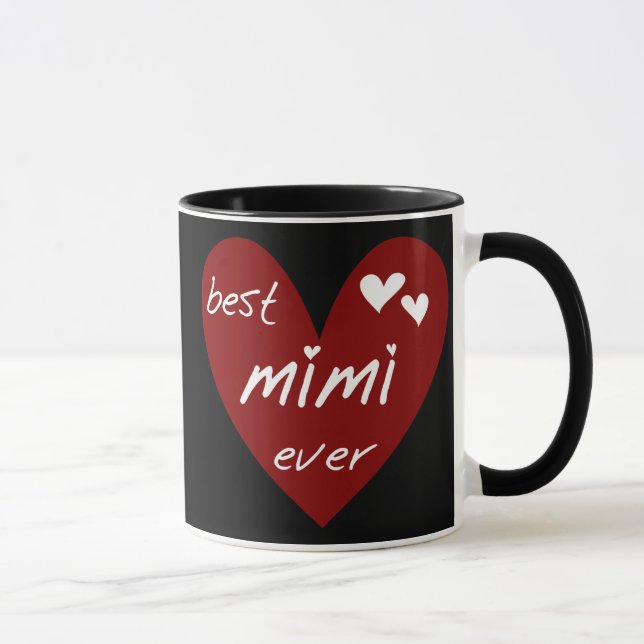 Rotes Herz-beste überhaupt T-Shirts Mimi und Tasse (Rechts)