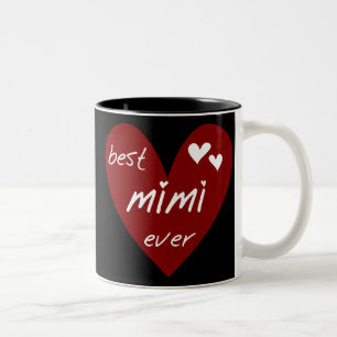 Rotes Herz-beste überhaupt T-Shirts Mimi und Zweifarbige Tasse