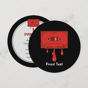 Rotes Herz Cassette Einladung