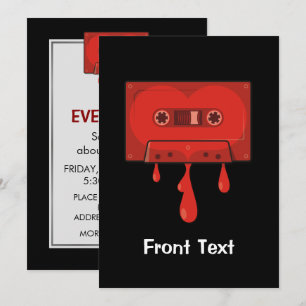 Rotes Herz Cassette Einladung
