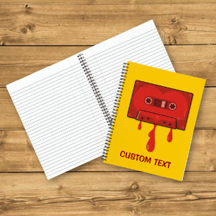 Rotes Herz Cassette Notizbuch
