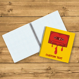 Rotes Herz Cassette Notizbuch