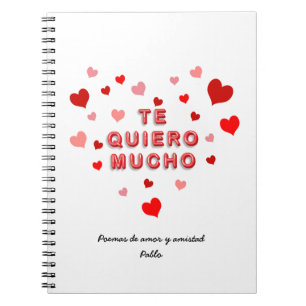 Rotes Herz Confetti Te Quiero Mucho 3d Briefe Notizblock