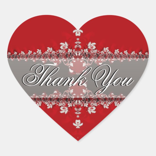 Rotes Herz Danke Sticker (Vorderseite)