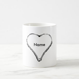 Rotes Herz, das auf einen Namen wartet Kaffeetasse