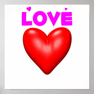 Rotes Herz der Liebe Poster