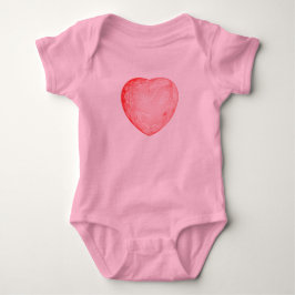 Rotes Herz des hellen abstrakten Fraktals, Baby Strampler