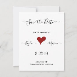 Rotes Herz | Eigene Hochzeit Save The Date