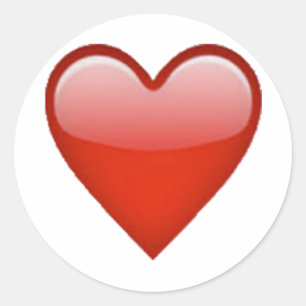 Rotes Herz - Emoji Runder Aufkleber