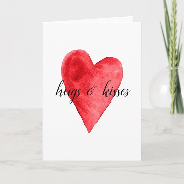 Rotes Herz Feiertagskarte (Vorderseite)