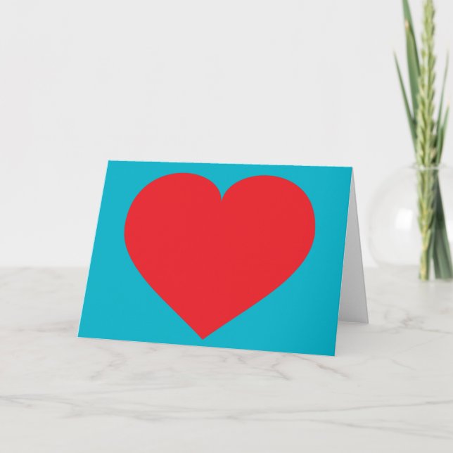 Rotes Herz Feiertagskarte (Vorderseite)