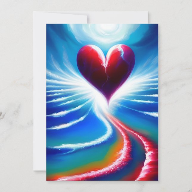 Rotes Herz Feiertagskarte (Vorderseite)