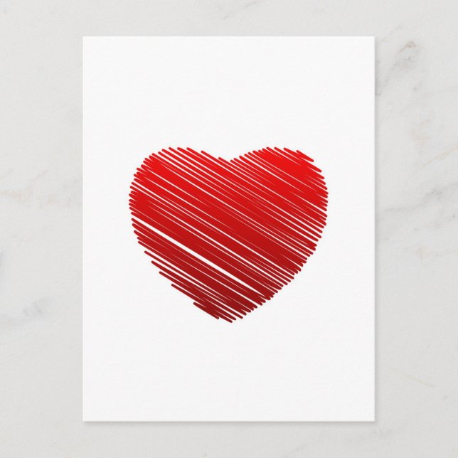 Rotes Herz Feiertagspostkarte (Vorderseite)