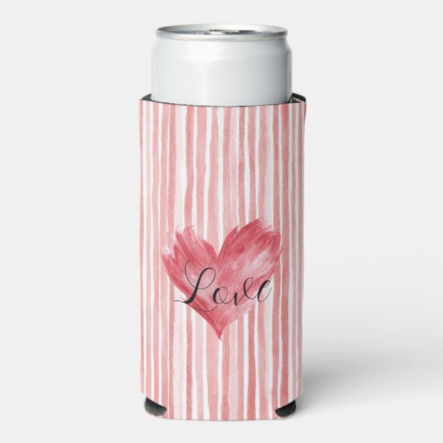 Rotes Herz Flamme Liebe Selters Dosenkühler (Seltzer Vorderseite)